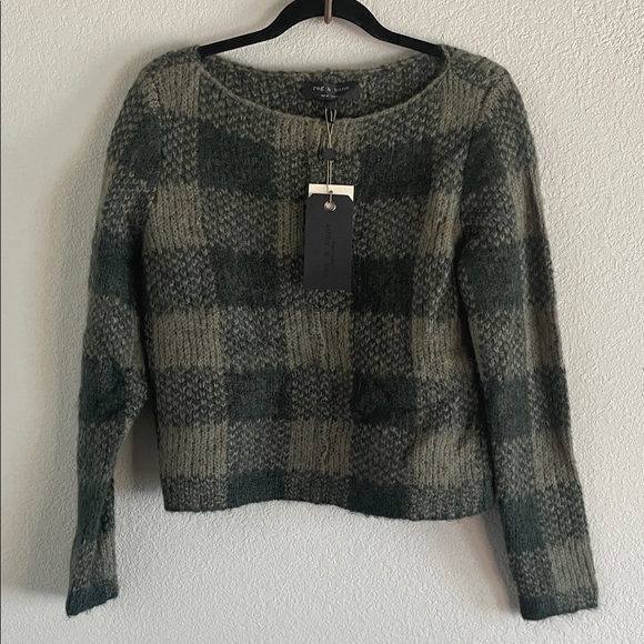 rag & bone Sweaters - Rag & Bone Plaid Forest and Olive Sweater